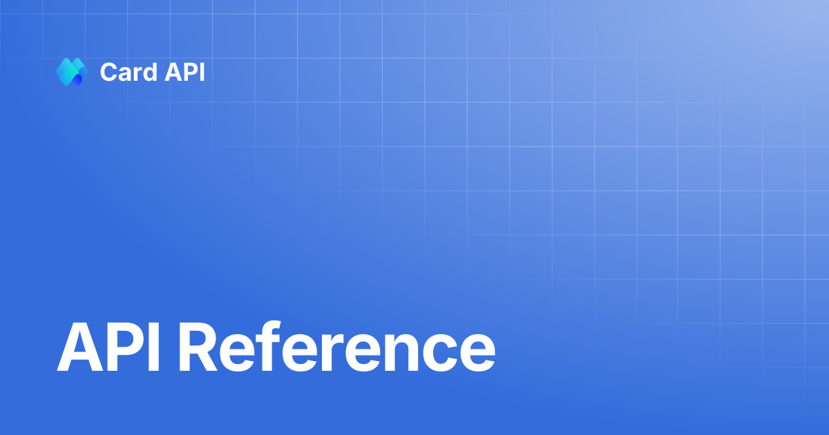 API Reference | Card API